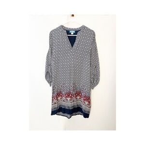 Buttons Geometric Printed Dress